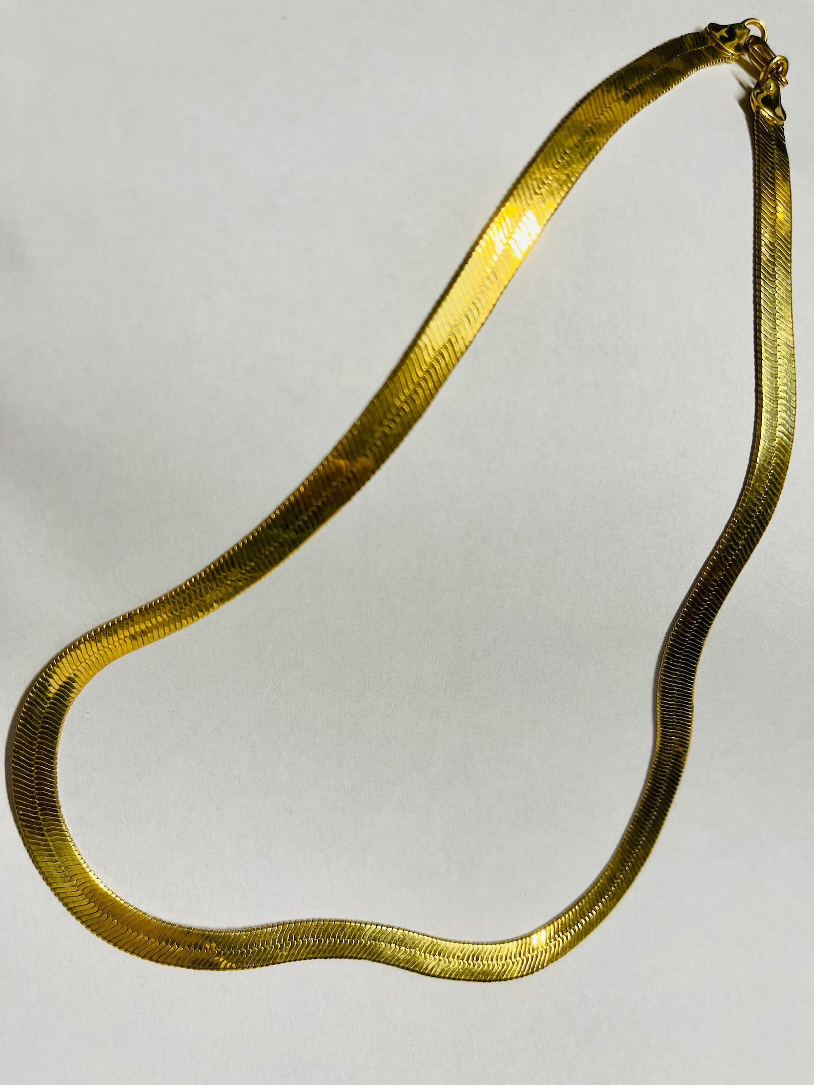 14kt yellow gold herringbone 18 inch necklace mens gold Etsy