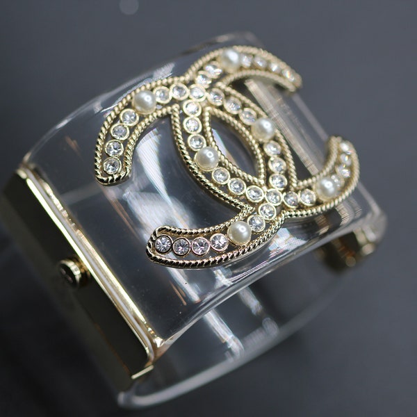 Chanel Cuff | Chanel Cuff Bracelet | Chanel Gold Signed Cuff | Authentic Chanel Cuff