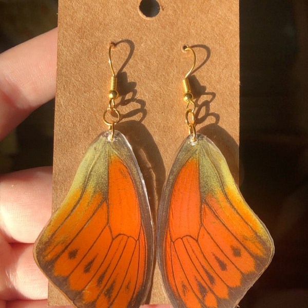 Real Vibrant Sulpher Butterfly Wing Earring