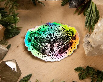 Holographic Death's-head Hawkmoth Sticker