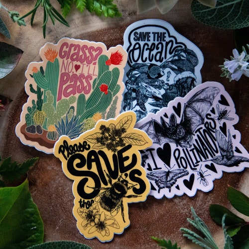 100 Waterproof Dishwasher Safe Pollinator Love Sticker Etsy