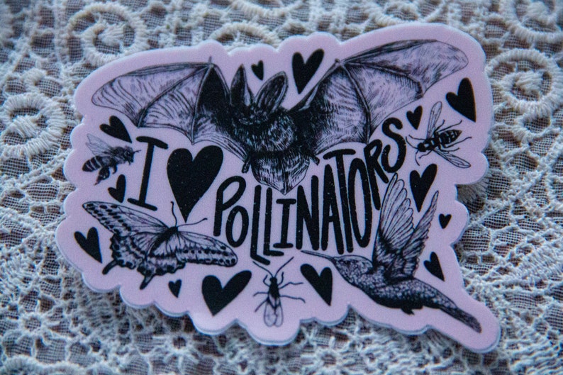 100% Waterproof Dishwasher Safe Pollinator Love Sticker image 4