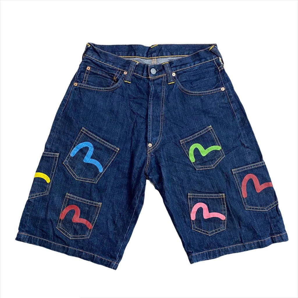 Vintage Evisu Multipocket Shorts Denim Pants Etsy