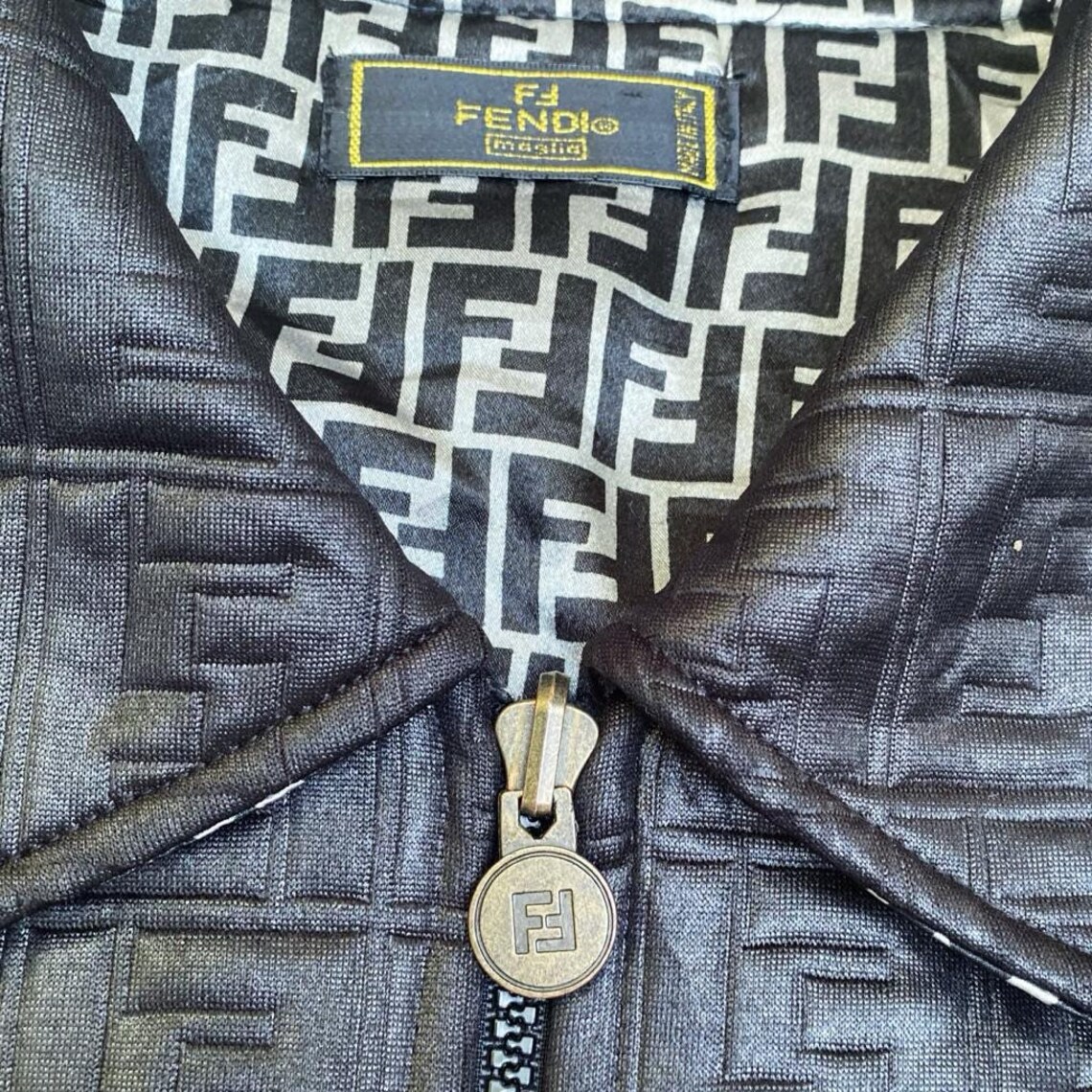 Vintages Fendi Reversible Leather Jacket Big Logo Embroidery Etsy