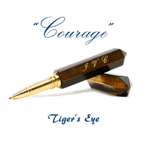 Stylos en cristal Manifestation | Stylos en cristal naturel | Stylo oeil de tigre | stylo miracle | Cadeau de journalisation | Loi de l'attraction | Recharge gratuite