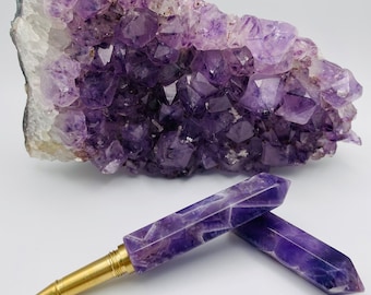 Manifestation Crystal Pens | Amethyst Pen | Natural Crystal Pens | Miracle Pen | Journaling Gift | Law of Attraction | Free Refill