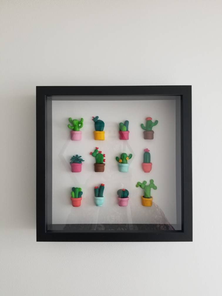 Cadre Cactus en Pâte Fimo