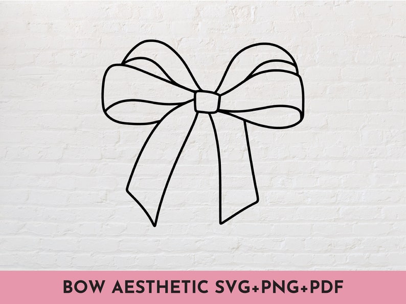 May include: A black and white line drawing of a large bow. The bow is tied in a knot with two loops on either side.