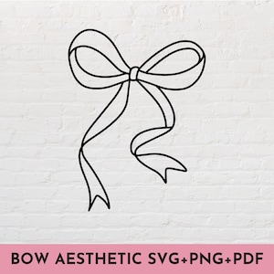 Coquette Bow esthetische SVG + PNG bundel Lineart minimalistische girly esthetische vrouwelijke bruiloft ontwerp SVG gesneden bestand voor Cricut, silhouet