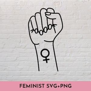 Feministische SVG + PNG // SVG Cut File für Cricut, Silhouette, Brother