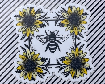 Sunflower & Bee Sticker