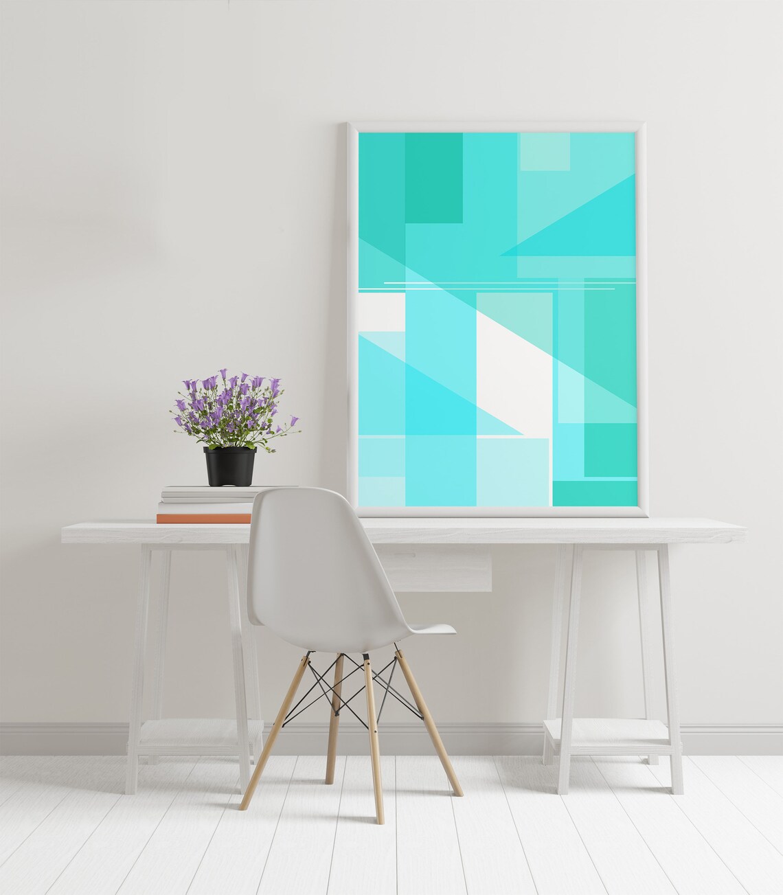 Abstract Wall Art Decor Aqua Teal Turquoise Abstract Art | Etsy