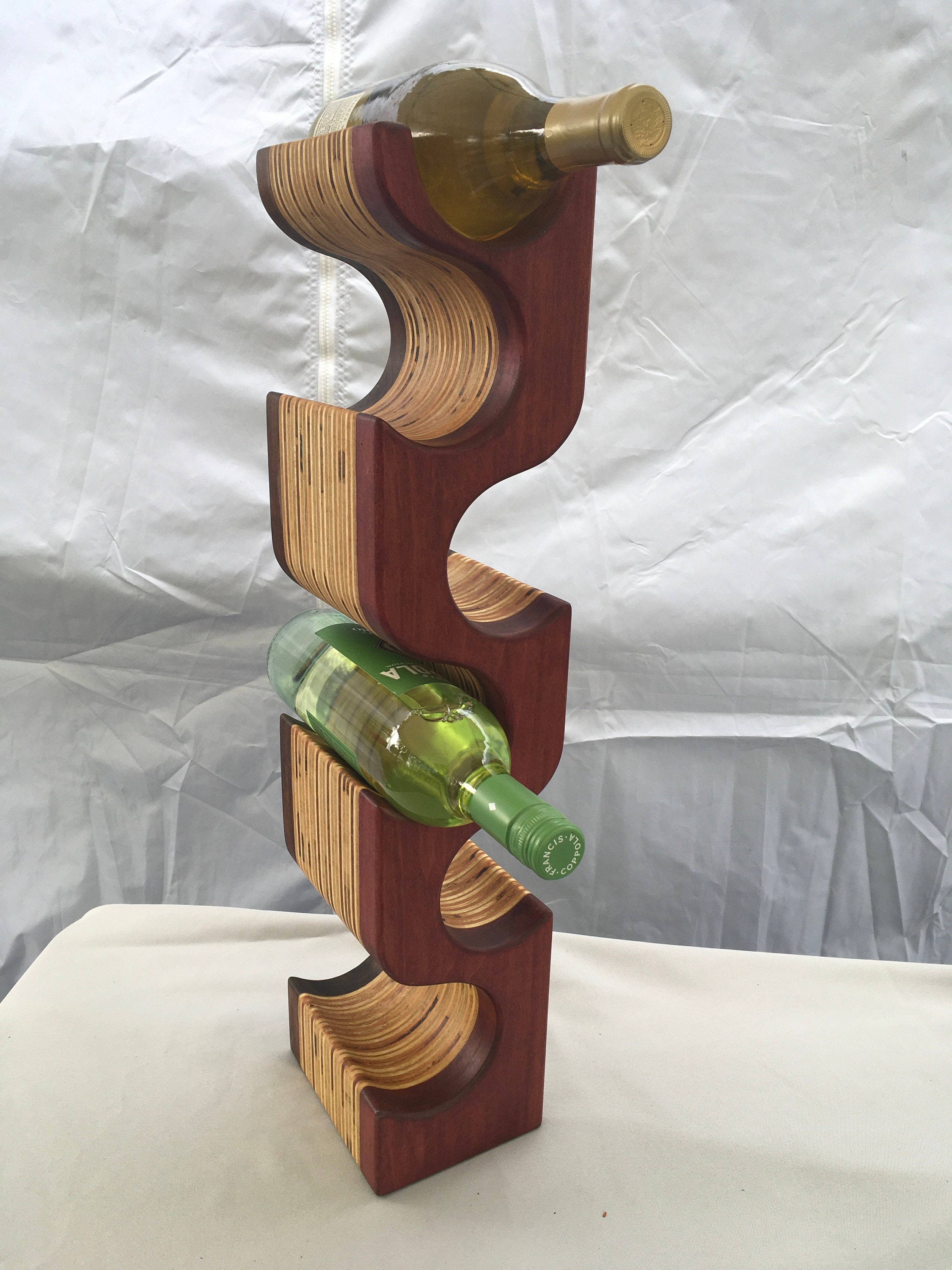 Wine Bottle Tower Laminated Wine Storage Tower Artistic Wine Etsy