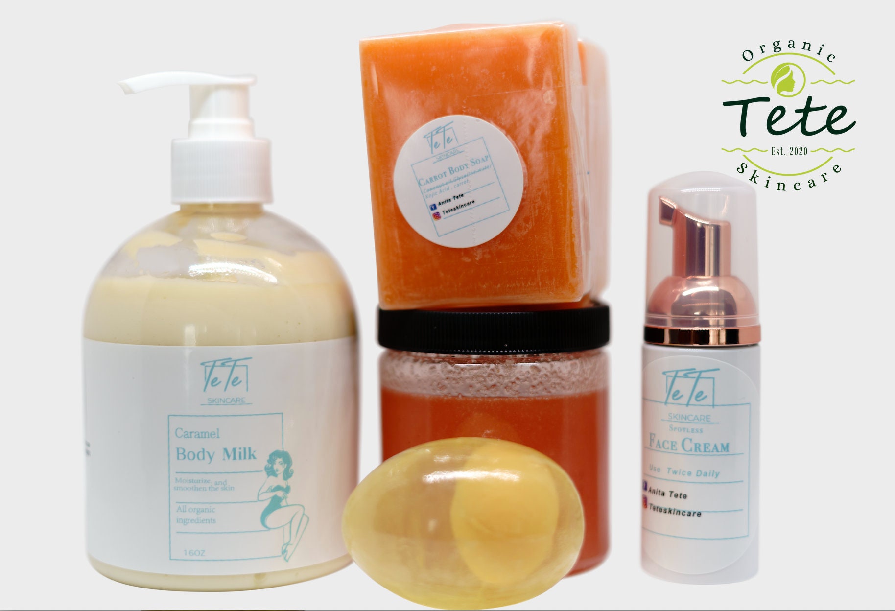 Caramel Glowing Skin Kit Face and Body Kit Skincare Kit Etsy