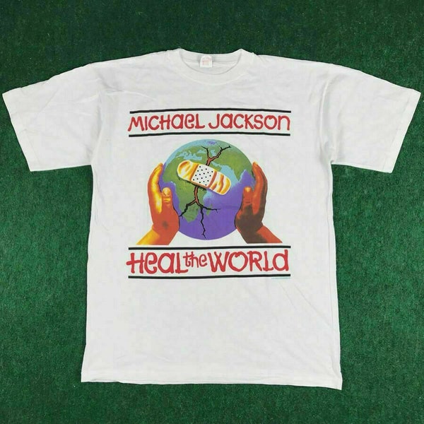 New Heal the World 1997 M. Jakson White T shirt