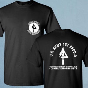 Delta Force US Army Special Force Navy Seals SFODD Black TShirt Heavy Cotton