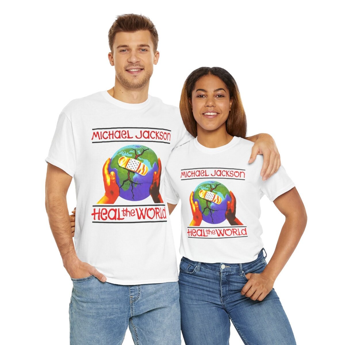 New Heal the World 1997 M. Jakson White T Shirt - Etsy