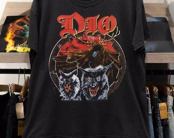 Vintage DIO Shirt 1990s Tee Dragon Concert Shirt Band Tee Black