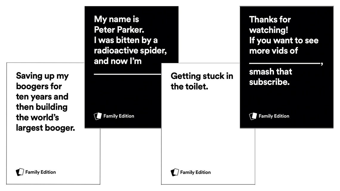 Cards Against Humanity Family Edition Etsy