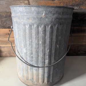 Vintage Industrial Trash Can - Etsy