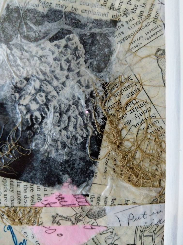 Framed Mixed Media Collage Original Art Wall Art Vintage - Etsy