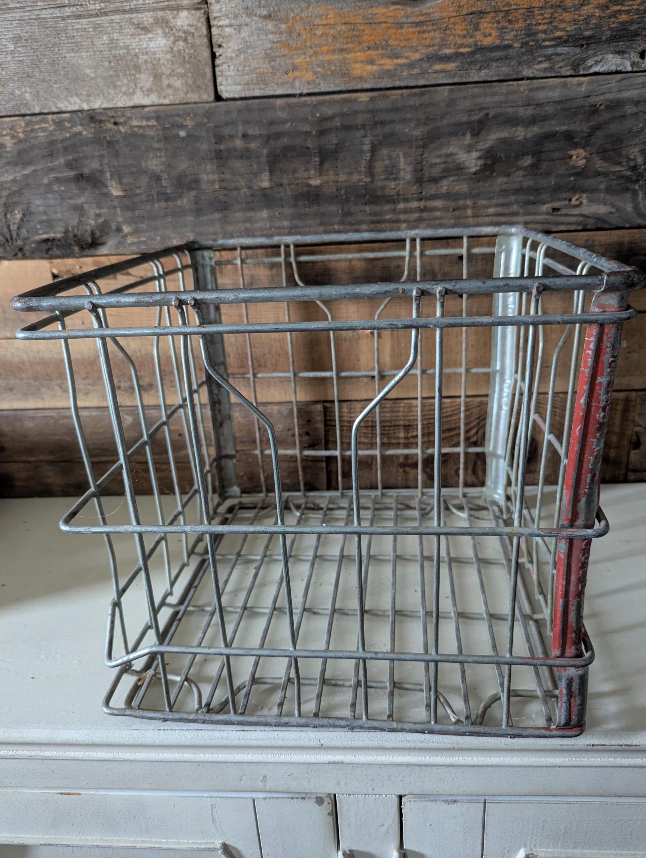 Vintage Milk Crate Wire Basket - Etsy