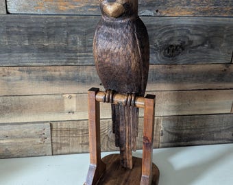 Handmade Carved Wooden Bird Folk Art Decor