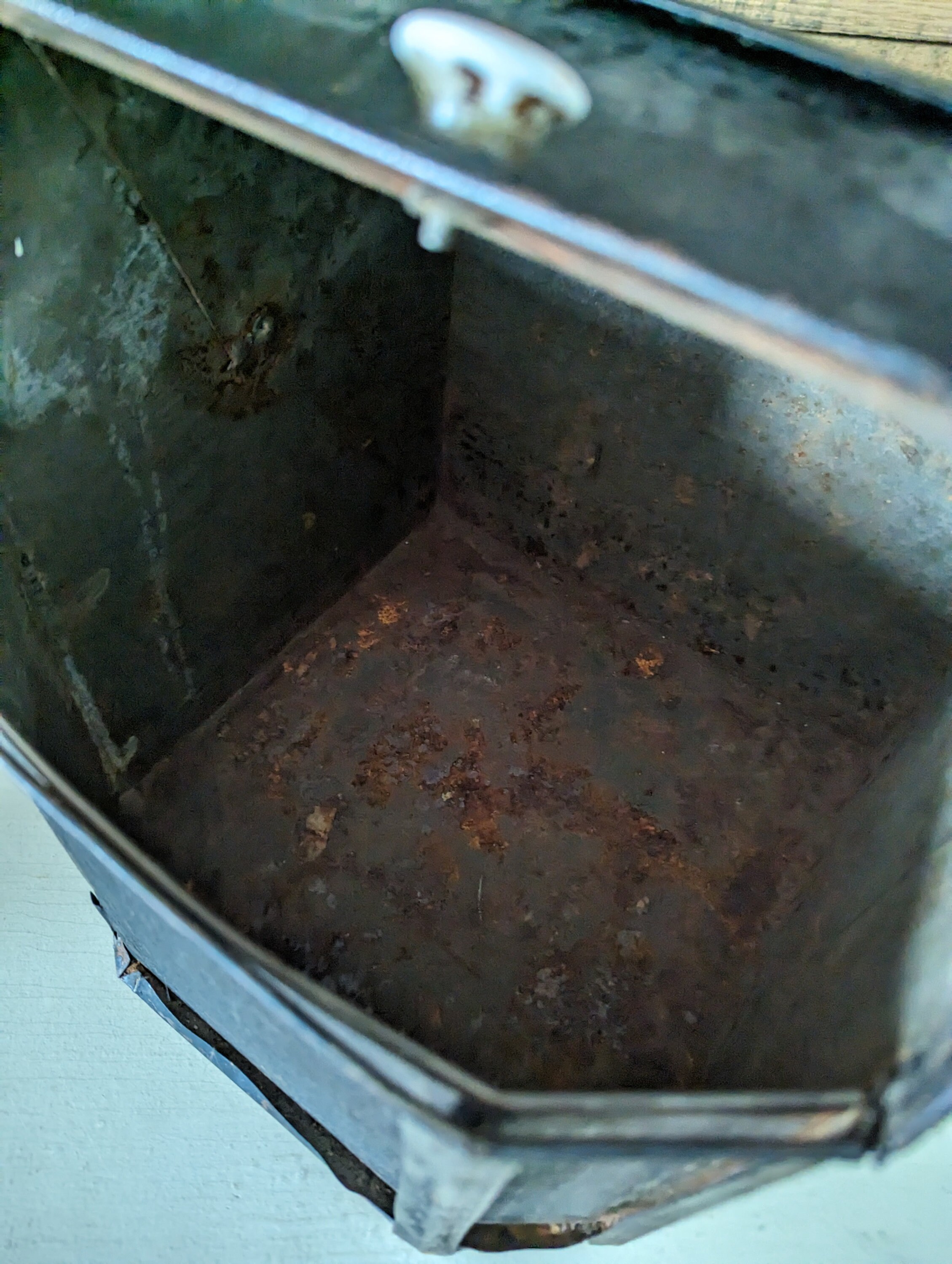 Antique Black Metal Canister Rustic Primitive Decor Etsy