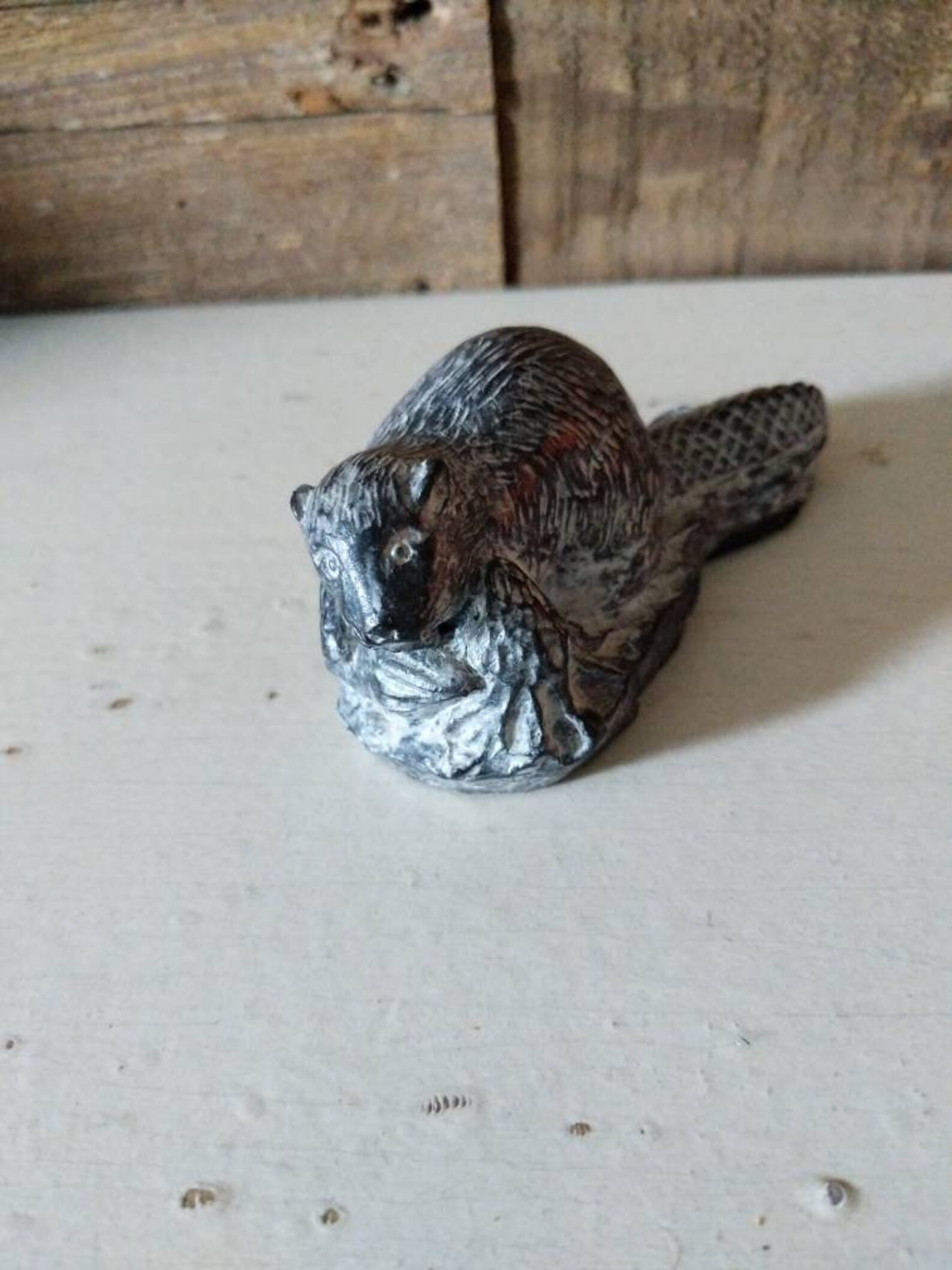 Vintage Al Wolf Beaver Carving Soapstone Figurine Canada Inuit Etsy
