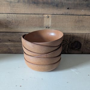 Ellingers Agatized Wood Bowl Set of Six Camping Bowl Popcorn Bowls Vintage Bowl Set