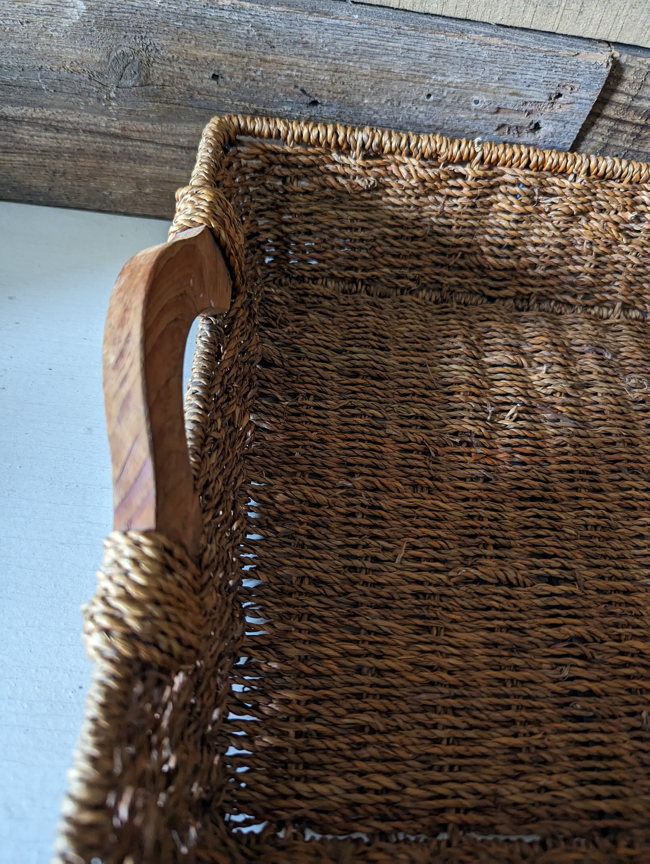 Rectangular Wood and Wire Basket Wooden Handles Wire Frame Etsy