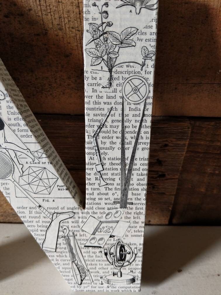 Paper Lettering Decor Wooden Letter Decor Vintage Paper Decoupage Collage - Etsy