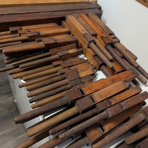 Architectural Salvage Antique Wooden Pipe Organ Pieces 51 Parts