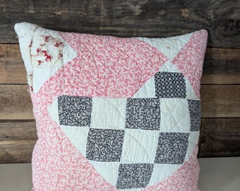 Antique Quilt Upcycled Pillows  13 x 13 inches