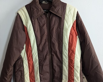 【希少】70s 80s NUMBER 1 SUN ヴィンテージ スキーウエア Number 1 Sun Vintage Ski Jacket Rainbow Colors, Medium Puffer