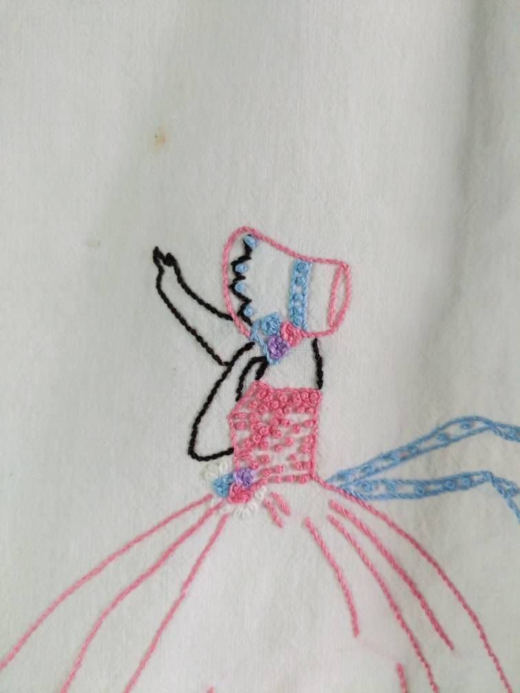 Vintage Embroidered Laundry Bag Vintage Fabric Handmade Etsy