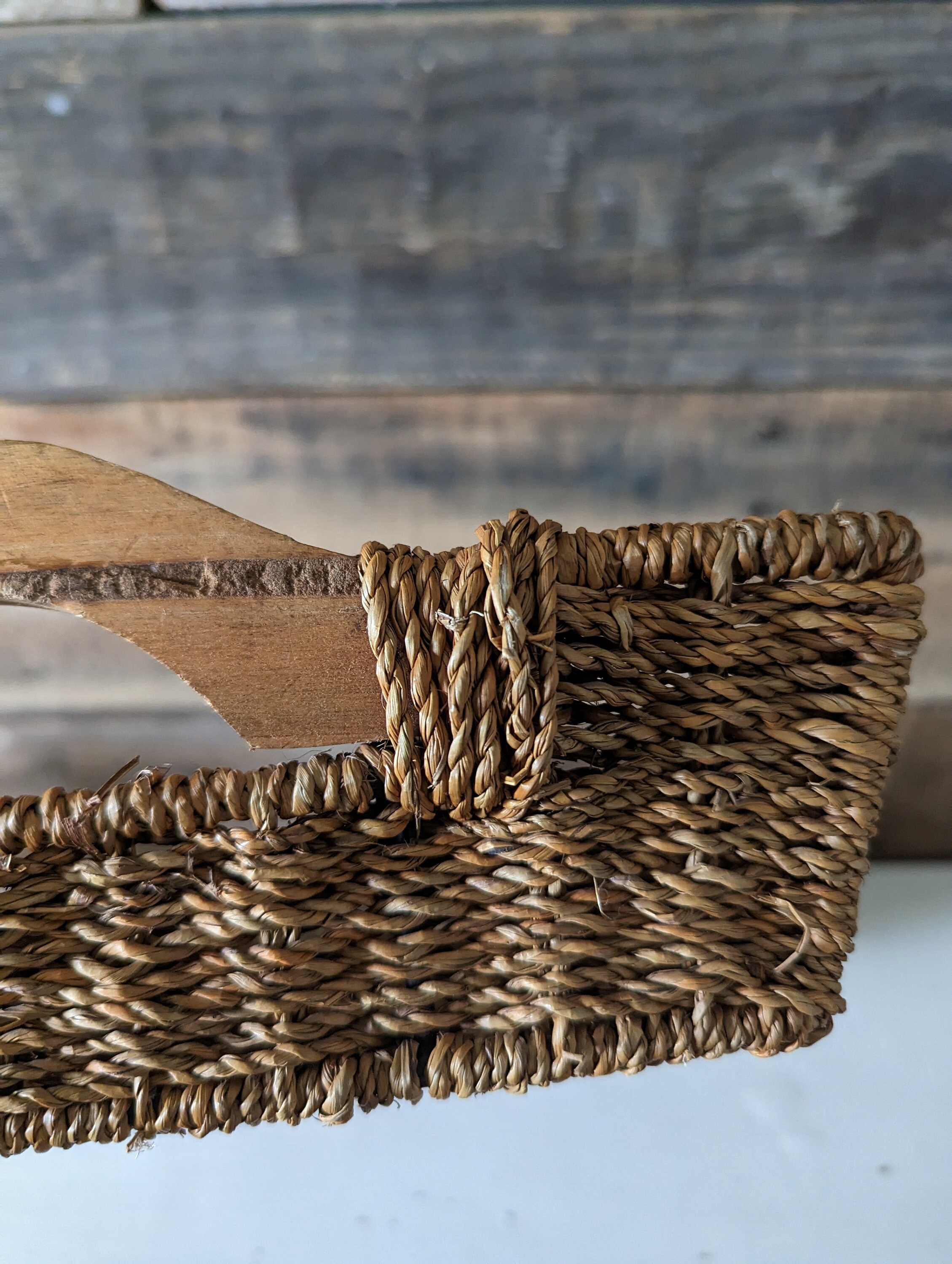 Rectangular Wood and Wire Basket Wooden Handles Wire Frame Etsy