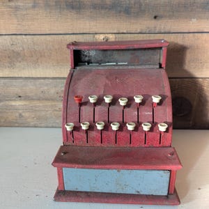Vintage Metal Toy Cash Register - Etsy