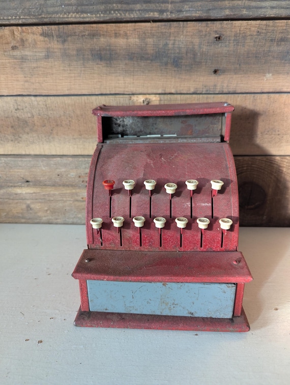 Tom Thumb Toy Cash Register 1950's Red Metal Play Register - Etsy