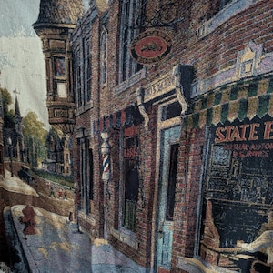 Vintage State Farm Main Street Downtown Tapestry Throw Blanket