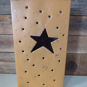 Handmade Tin Lantern Paper Bag Shape Primitive Decor