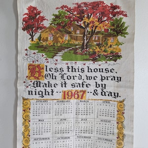 1968 Vintage Fabric Calendar - Etsy