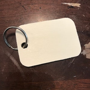 Custom Rectangle Woodburn Keychain