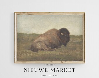 Bison Wall Art, Buffalo Print, Vintage Wall Decor, Western Wall Art, Farmhouse, Country, Rustic Primitive, DIGITAL DOWNLOAD, PRINTABLE Art