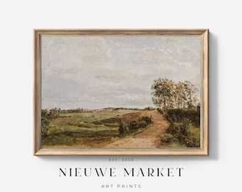 Art du paysage imprimable, peinture de paysage de campagne, peinture de paysage vintage, impression vintage, impression de paysage, primitif, téléchargement numérique