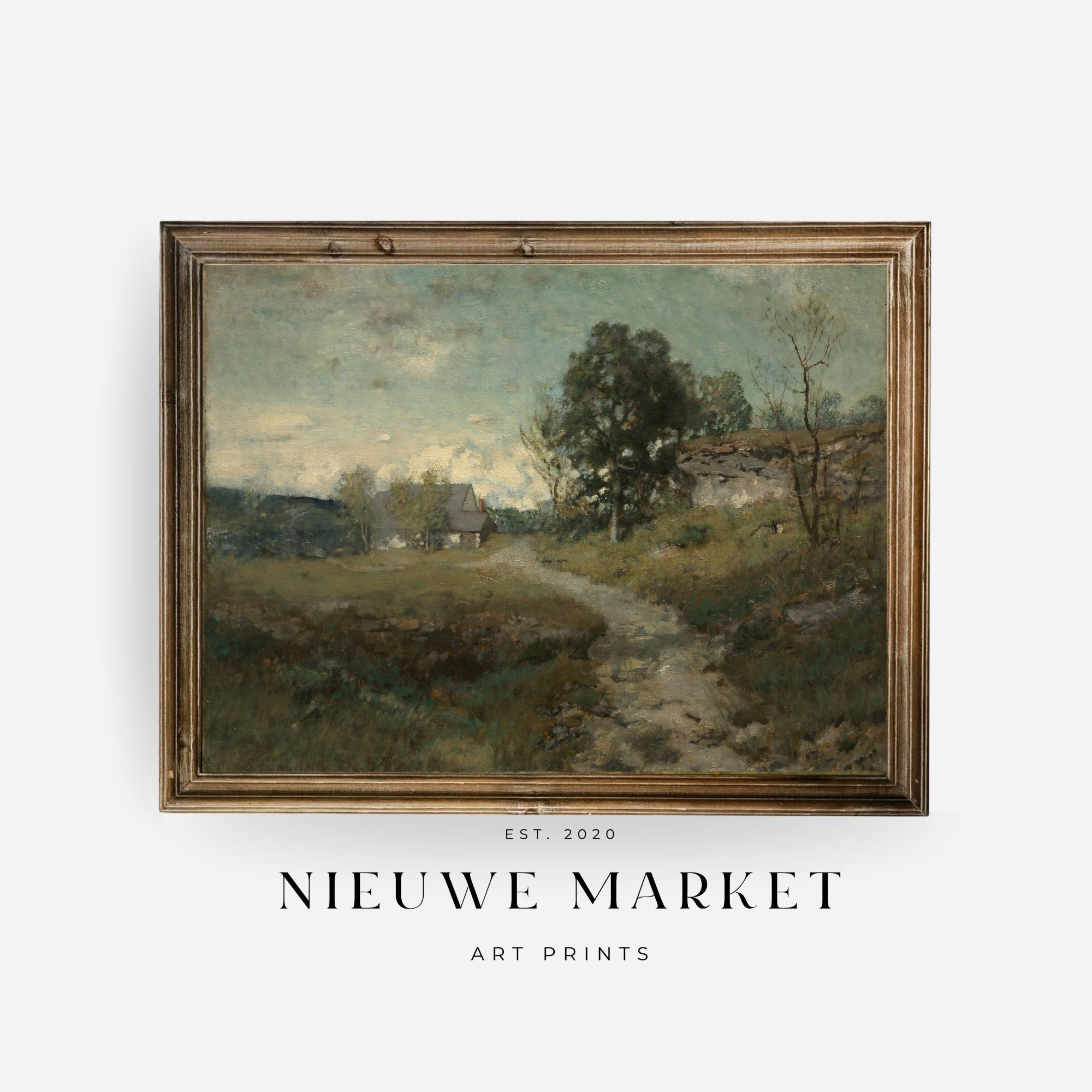 PRINTABLE Landscape Art, Country Landscape Painting, Vintage Landscape ...
