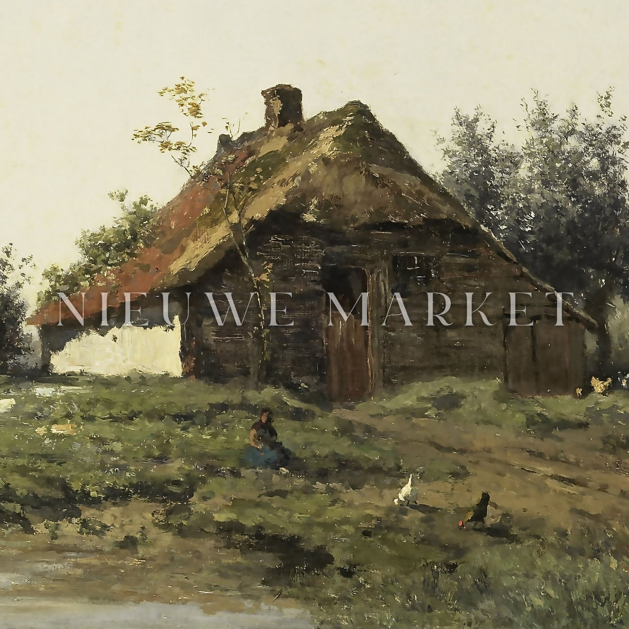 PRINTABLE Landscape Art, Country Landscape Painting, Vintage Landscape ...