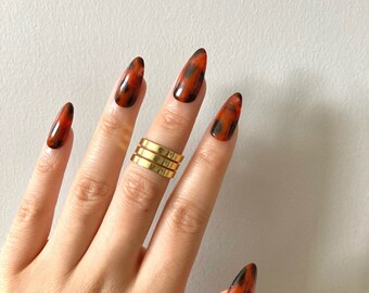 Tortoise Nails Etsy