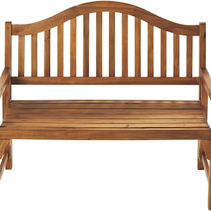 Acacia Wood Garden Bench, Patio Wise Classic Folding Bench, Wooden Outdoor Furniture, Rustic Farmhouse, Wood Park Bench by Patio Wise afbeelding 3