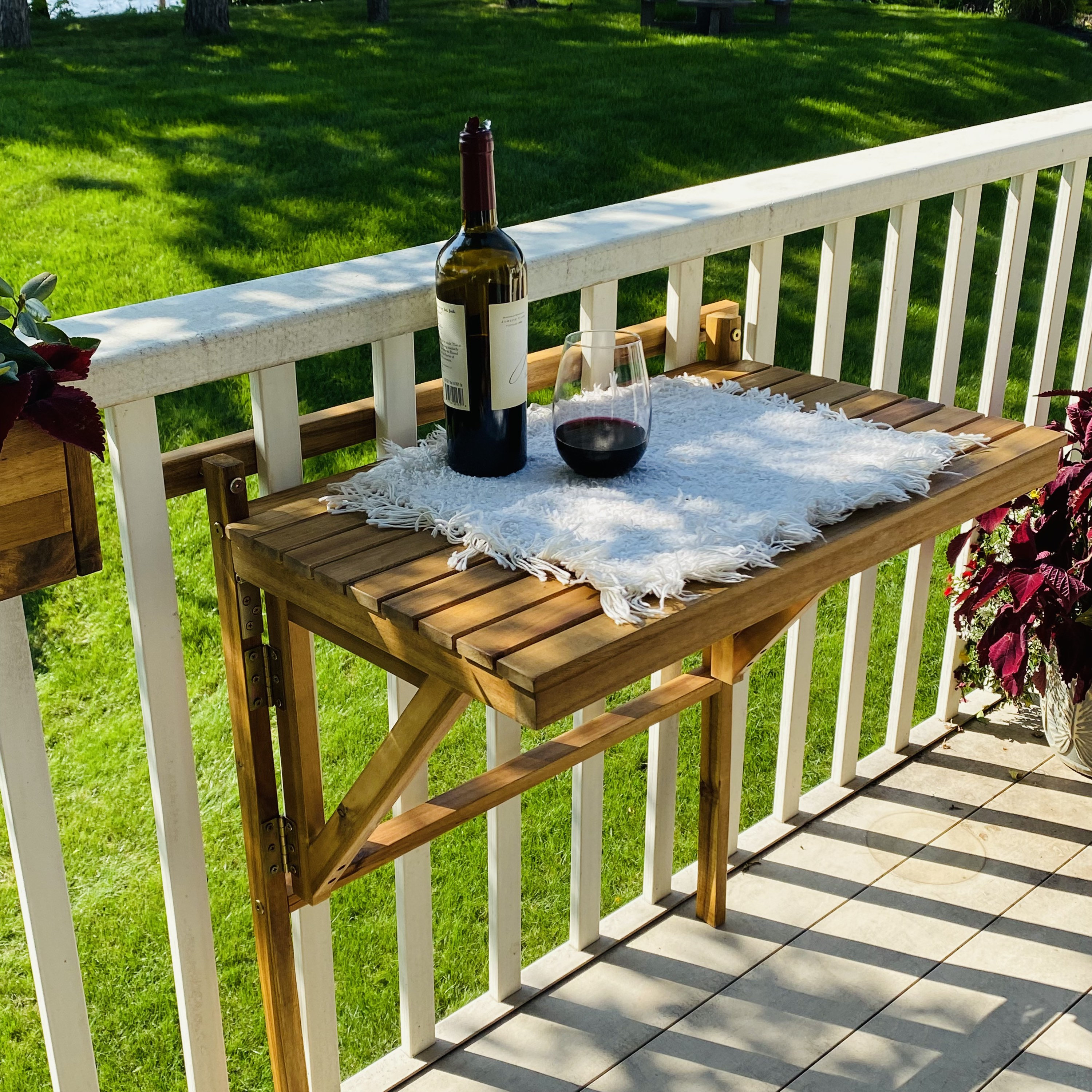  WJDY Mesa plegable para balcón, mesa plegable al aire libre,  mesa de elevación y plegable multifuncional, cómoda y práctica (color  marrón, tamaño: 23.6 x 10.6 in) : Patio, Césped y Jardín